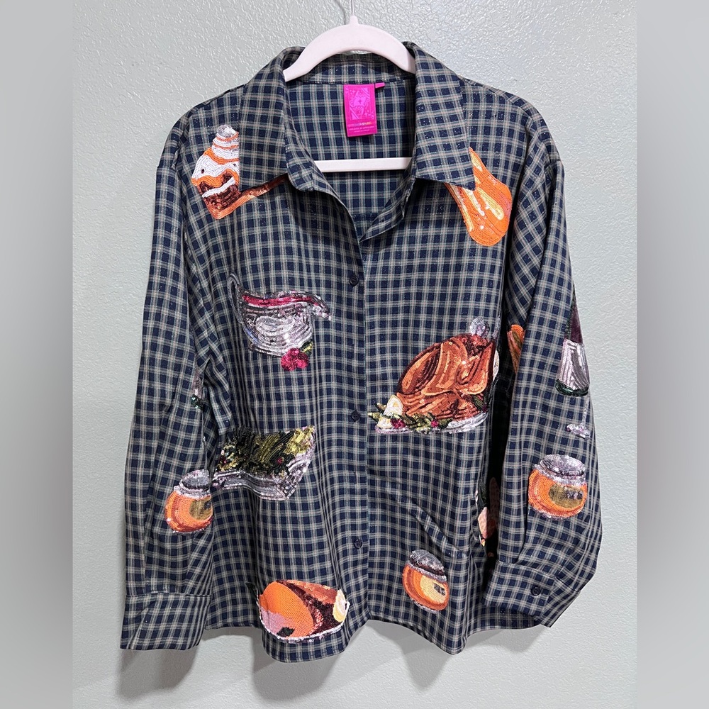 New QOS Navy Plaid Queen of Turkey